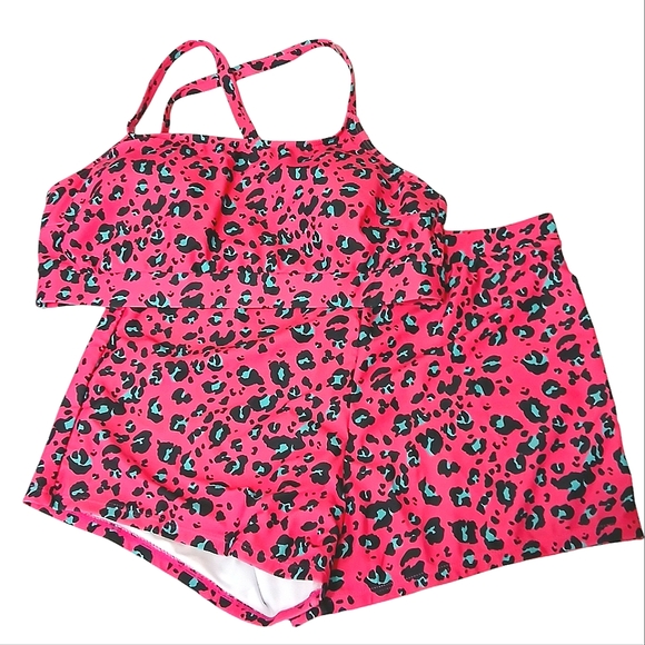 🏷$5 SALE - SHEIN Vibrant Pink Leopard Print Two-Piece Set Size 2XL - Picture 3 of 3